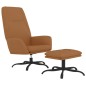 vidaXL Relaxsessel mit Hocker Taupe Mikrofasergewebe vidaXL Relaxsessel mit Hocker Taupe Mikrofasergewebe