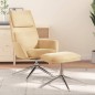 vidaXL Relaxsessel mit Hocker Creme Mikrofasergewebe vidaXL Relaxsessel mit Hocker Creme Mikrofasergewebe