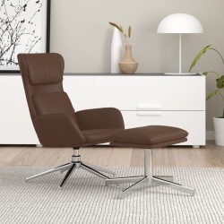 vidaXL Relaxsessel mit Hocker Glänzend Braun Kunstleder