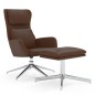 vidaXL Relaxsessel mit Hocker Glänzend Braun Kunstleder vidaXL Relaxsessel mit Hocker Glänzend Braun Kunstleder