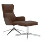vidaXL Relaxsessel mit Hocker Glänzend Braun Kunstleder vidaXL Relaxsessel mit Hocker Glänzend Braun Kunstleder