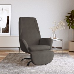 vidaXL Relaxsessel mit Fußstütze Dunkelgrau Samt