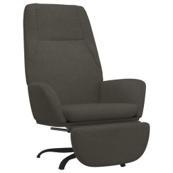 vidaXL Relaxsessel mit Fußstütze Dunkelgrau Samt