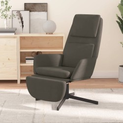 vidaXL Relaxsessel mit Fußstütze Dunkelgrau Samt