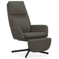 vidaXL Relaxsessel mit Fußstütze Dunkelgrau Samt