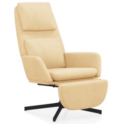 vidaXL Relaxsessel mit Fußstütze Cremeweiß Samt