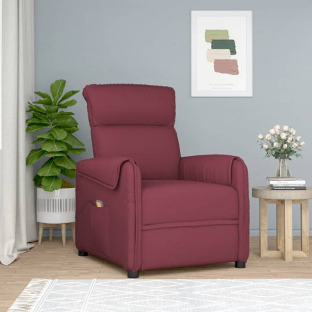 Massagesessel Weinrot Stoff