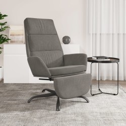 vidaXL Relaxsessel mit Fußstütze Hellgrau Samt