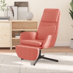 vidaXL Relaxsessel mit Fußstütze Rosa Samt