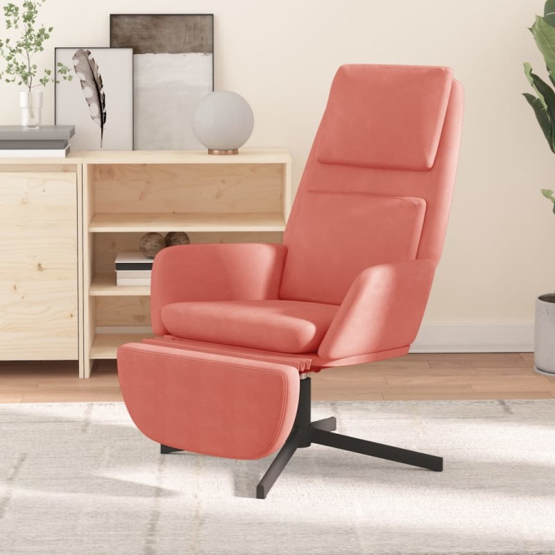 vidaXL Relaxsessel mit Fußstütze Rosa Samt vidaXL Relaxsessel mit Fußstütze Rosa Samt