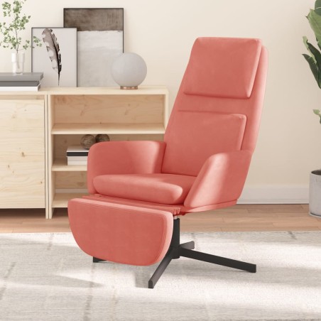 vidaXL Relaxsessel mit Fußstütze Rosa Samt