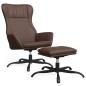 vidaXL Relaxsessel mit Hocker Glänzend Braun Kunstleder vidaXL Relaxsessel mit Hocker Glänzend Braun Kunstleder