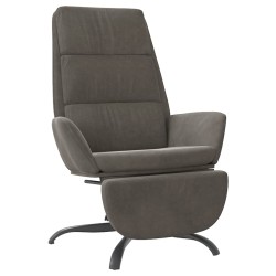 vidaXL Relaxsessel mit Fußstütze Dunkelgrau Samt