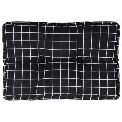 Palettenkissen Schwarz Karomuster 60x40x12 cm Stoff