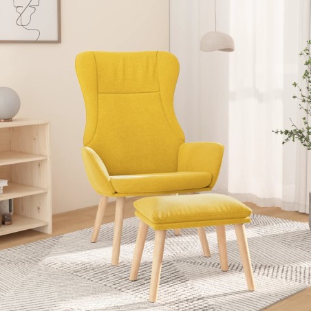 vidaXL Relaxsessel mit Hocker Senfgelb Stoff