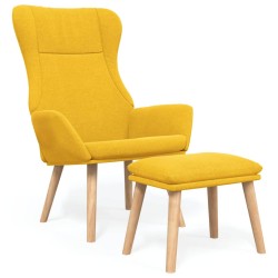 vidaXL Relaxsessel mit Hocker Senfgelb Stoff