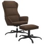 vidaXL Relaxsessel mit Hocker Braun Mikrofasergewebe vidaXL Relaxsessel mit Hocker Braun Mikrofasergewebe