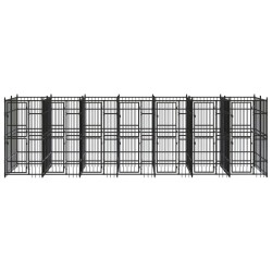 vidaXL Outdoor-Hundezwinger Stahl 12,9 m²