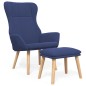 vidaXL Relaxsessel mit Hocker Blau Stoff vidaXL Relaxsessel mit Hocker Blau Stoff
