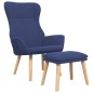 vidaXL Relaxsessel mit Hocker Blau Stoff vidaXL Relaxsessel mit Hocker Blau Stoff