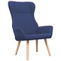 vidaXL Relaxsessel mit Hocker Blau Stoff vidaXL Relaxsessel mit Hocker Blau Stoff