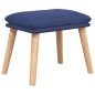 vidaXL Relaxsessel mit Hocker Blau Stoff vidaXL Relaxsessel mit Hocker Blau Stoff