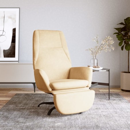 vidaXL Relaxsessel mit Fußstütze Cremeweiß Samt