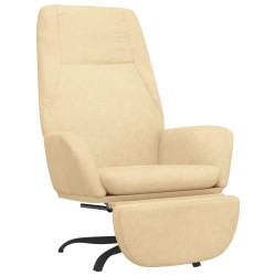 vidaXL Relaxsessel mit Fußstütze Cremeweiß Samt