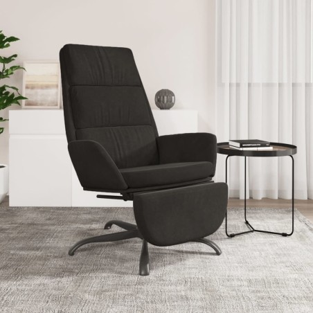 vidaXL Relaxsessel mit Fußstütze Schwarz Samt