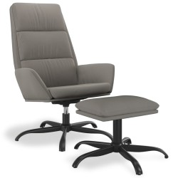 vidaXL Relaxsessel mit Hocker Hellgrau Samt