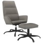 vidaXL Relaxsessel mit Hocker Hellgrau Samt vidaXL Relaxsessel mit Hocker Hellgrau Samt