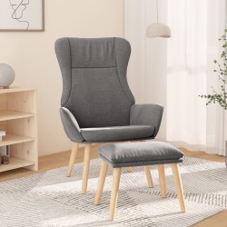 vidaXL Relaxsessel mit Hocker Hellgrau Stoff