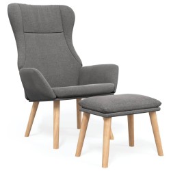 vidaXL Relaxsessel mit Hocker Hellgrau Stoff