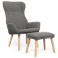 vidaXL Relaxsessel mit Hocker Hellgrau Stoff vidaXL Relaxsessel mit Hocker Hellgrau Stoff