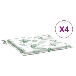 Stuhlkissen 4 Stk. Blattmuster 40x40x3 cm Stoff