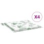 Stuhlkissen 4 Stk. Blattmuster 40x40x3 cm Stoff Stuhlkissen 4 Stk. Blattmuster 40x40x3 cm Stoff