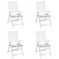 Stuhlkissen 4 Stk. Blattmuster 40x40x3 cm Stoff Stuhlkissen 4 Stk. Blattmuster 40x40x3 cm Stoff