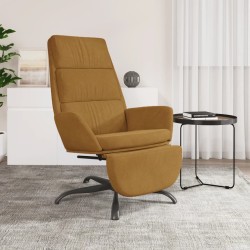 vidaXL Relaxsessel mit Fußstütze Braun Samt