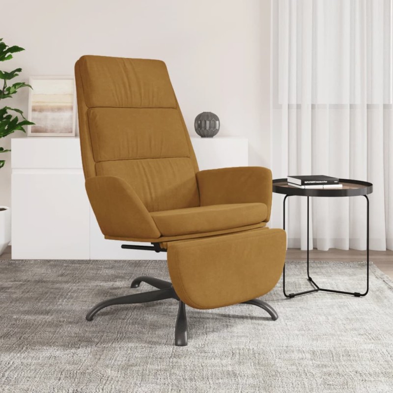vidaXL Relaxsessel mit Fußstütze Braun Samt