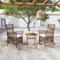 vidaXL 3-tlg. Garten-Essgruppe Poly Rattan Braun vidaXL 3-tlg. Garten-Essgruppe Poly Rattan Braun