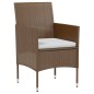 vidaXL 3-tlg. Garten-Essgruppe Poly Rattan Braun vidaXL 3-tlg. Garten-Essgruppe Poly Rattan Braun