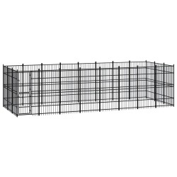 vidaXL Outdoor-Hundezwinger Stahl 22,12 m²