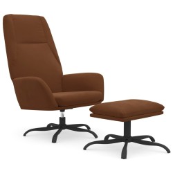 vidaXL Relaxsessel mit Hocker Braun Mikrofasergewebe
