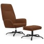 vidaXL Relaxsessel mit Hocker Braun Mikrofasergewebe vidaXL Relaxsessel mit Hocker Braun Mikrofasergewebe