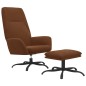 vidaXL Relaxsessel mit Hocker Braun Mikrofasergewebe vidaXL Relaxsessel mit Hocker Braun Mikrofasergewebe