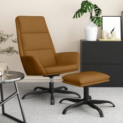 vidaXL Relaxsessel mit Hocker Braun Samt