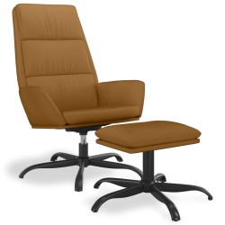 vidaXL Relaxsessel mit Hocker Braun Samt