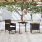 vidaXL 3-tlg. Garten-Essgruppe Poly Rattan Schwarz vidaXL 3-tlg. Garten-Essgruppe Poly Rattan Schwarz