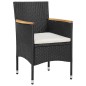 vidaXL 3-tlg. Garten-Essgruppe Poly Rattan Schwarz vidaXL 3-tlg. Garten-Essgruppe Poly Rattan Schwarz