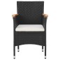 vidaXL 3-tlg. Garten-Essgruppe Poly Rattan Schwarz vidaXL 3-tlg. Garten-Essgruppe Poly Rattan Schwarz
